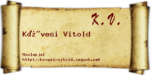 Kövesi Vitold névjegykártya